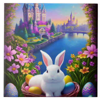 landscape with a rabbit and magical castles