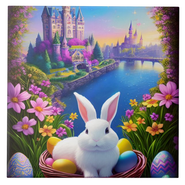 landscape with a rabbit and magical castles (Frente)