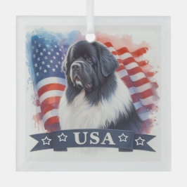 Landseer Newfoundland Dog Patriotic