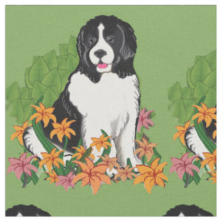 Landseer No tecido Do Jardim