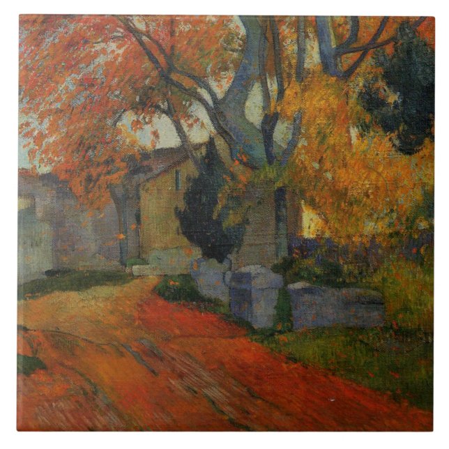 Lane em Alchamps Arles por Paul Gauguin (Frente)