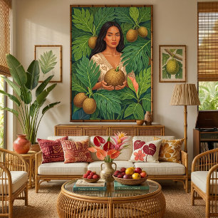 Lani em impressão de tela de fruta-pão