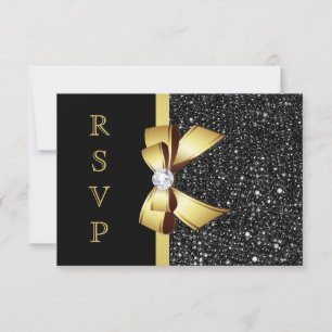 Lantejoulas Pretas Dourado com Arco RSVP