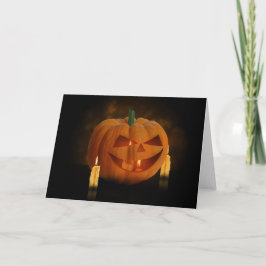 Lanterna de Abóbora Halloween com Cartão de Velas