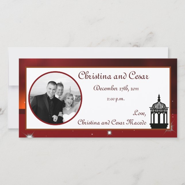 Lanterna de Anúncio de Foto do Noivado 4x8 (Frente)