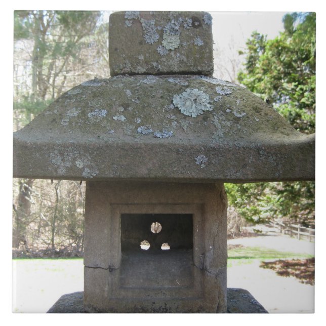 Lanterna de pedra resistida rústica (Frente)