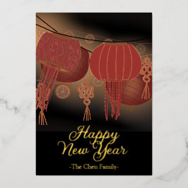 Lanterna Dourada Vermelha do Ano Novo Chinês