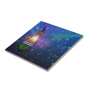 Lanterna Oriental mágica - Azulejo cerâmico