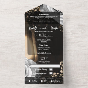 Lanterna Rústica & Rosas Prateadas Glam de Casamen