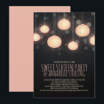 Lanternas Brilhantes Doce 16 Convites de festas<br><div class="desc">Doce dezesseis convites de festas com lanternas de papel brilhando suavemente de ouro e rosa-pincel.</div>