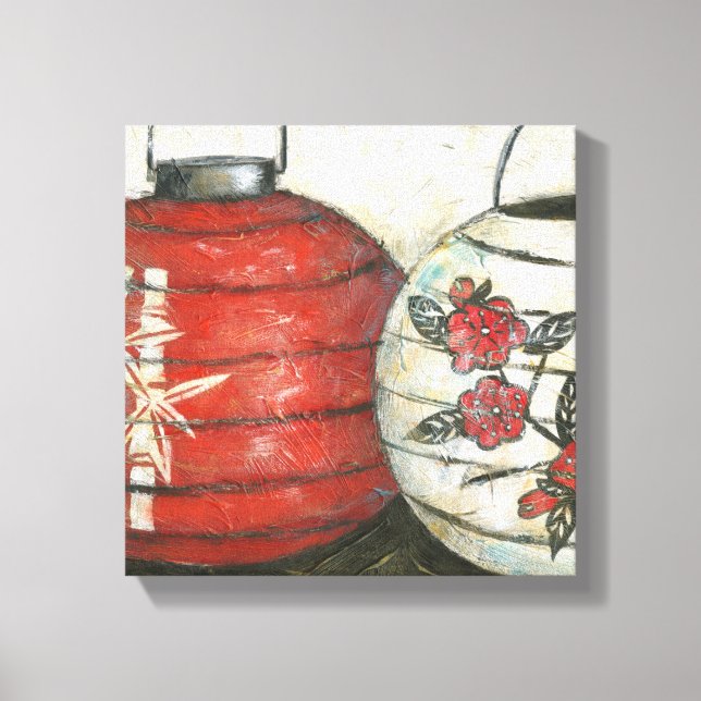 Lanternas Chinesas de Ano Novo com Impressão Flora (Frente)