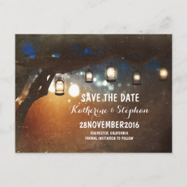 lanternas luzes árvore rústica salvar data cartão