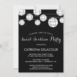 LANTERNS NEGROS E BRANCOS DOCE SEXTO CONVITE