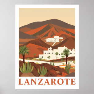 Lanzarote Espanha Impressão de Arte de Viagem Anti