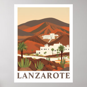 Lanzarote Espanha Impressão de Arte de Viagem Anti
