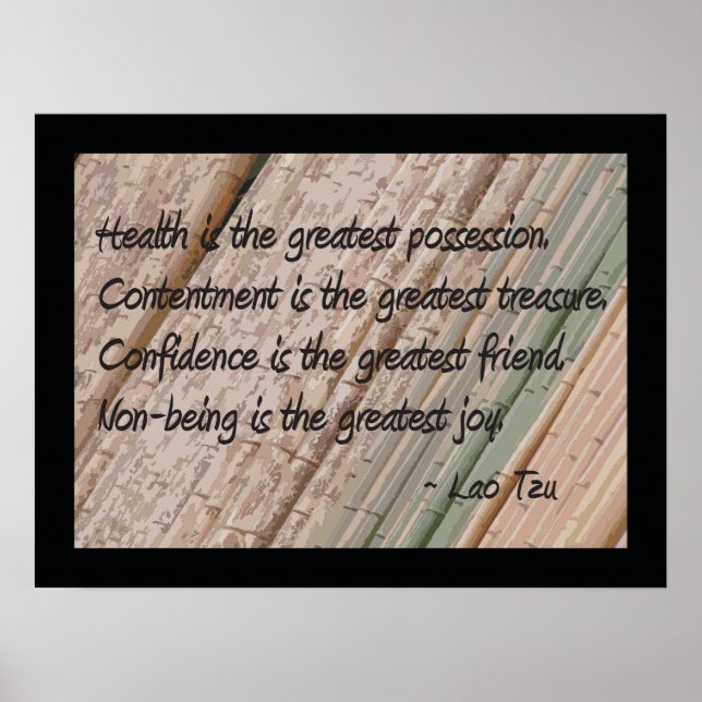 Lao Tzu Health Say Poster (Frente)