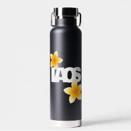 Laos Amor Flor de Frangipani Branca sobre Preto