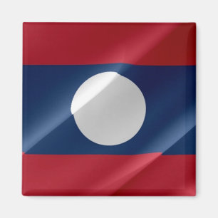 LAOS FLAG de onda zLA002, Imã de geladeira