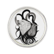 Lobo Branco com Arte Tribal Raven