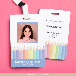 Lápis Arco-íris Personalizados Crachá de Identific
