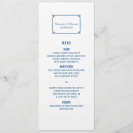 Lapis Blue Deco Chic Wedding Menu