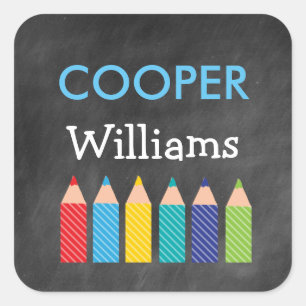 Lápis coloridos de volta aos adesivos escolares