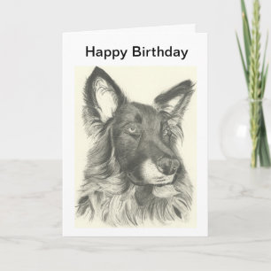 Lápis de Cartão de Aniversário Desenho de um Ge