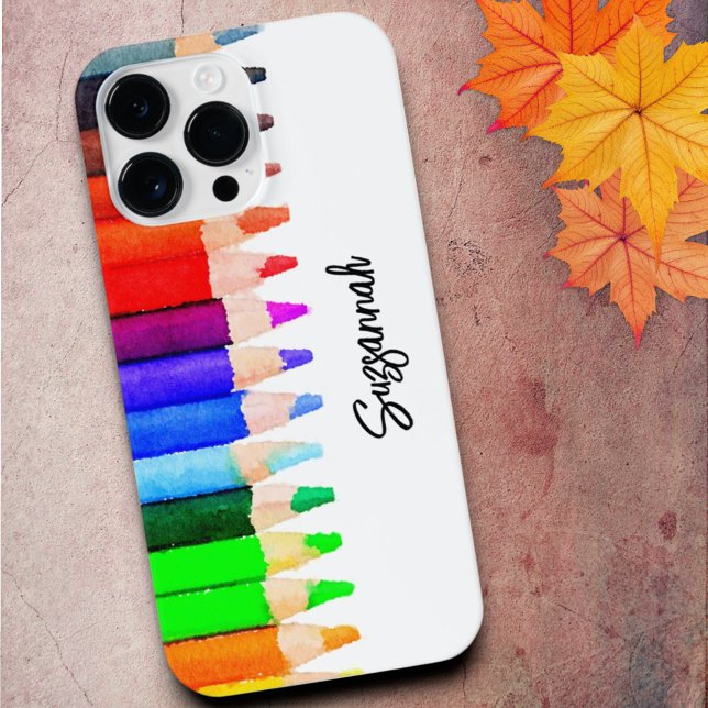 Lápis De Cor De Nome Divertido Em Aquarela Persona (phone case colored pencil template)