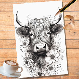 Lápis de Vaca Highland Art 1º Papel de Decoupage