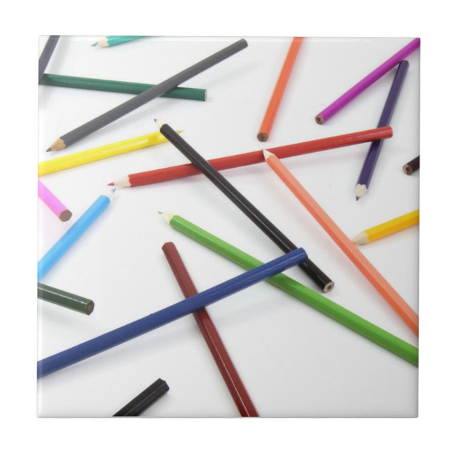 Lápis espalhados Azulejo cerâmico (Frente)