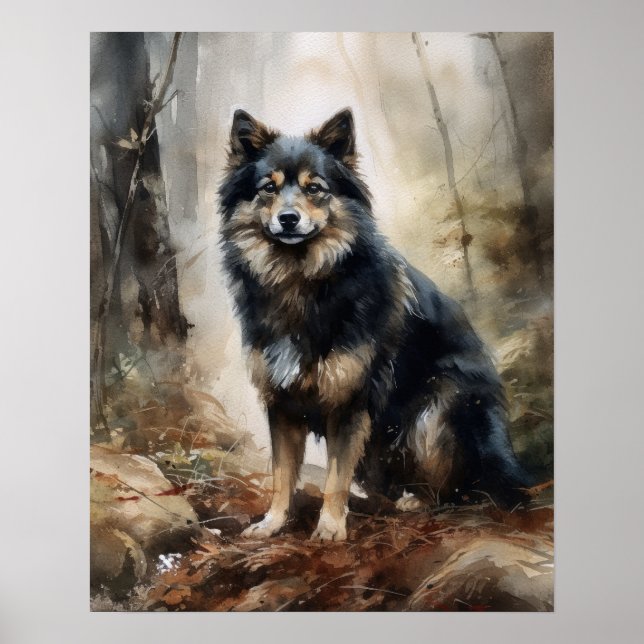 Lapphund Art Impressão (Frente)