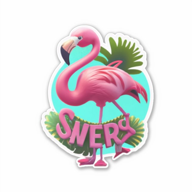 Laptop Flamingo e adesivos para telefones (Frente)
