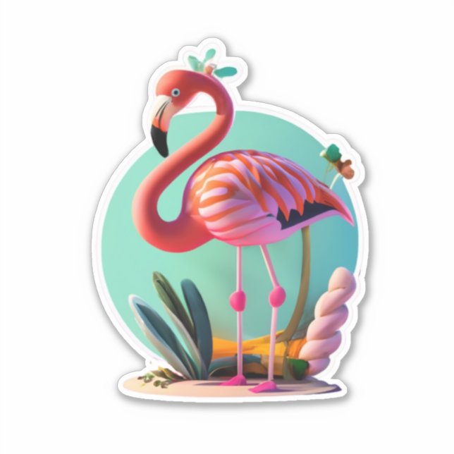 Laptop Flamingo e adesivos para telefones (Frente)