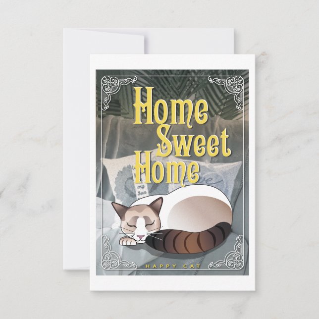 Lar doce lar - Gato feliz (Frente)