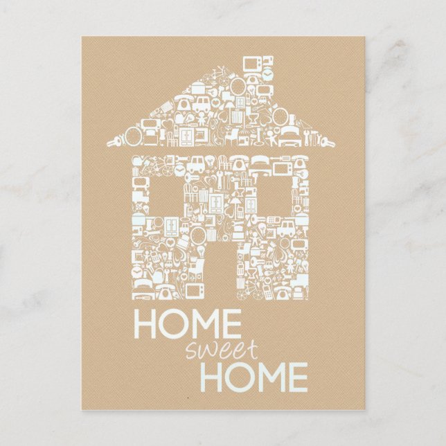 Lar Doce Lar Novo Endereço Cartão Postal (Frente)