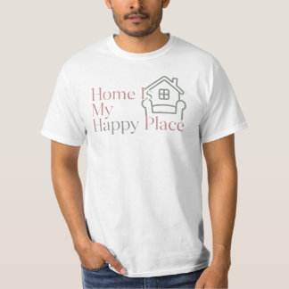 "Lar é Meu Lugar Feliz" Camiseta Minimalista de Co