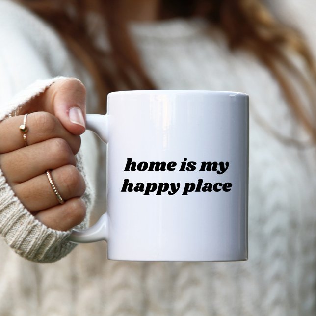 Lar é o meu lugar feliz Caneca de Café (Criador carregado)