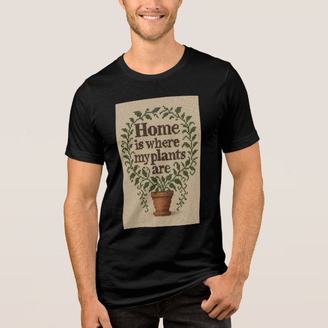 Lar é onde minhas plantas são camiseta premium mas (Frente)