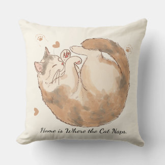 Lar é Onde o Gato Dorme | Almofada de Gato