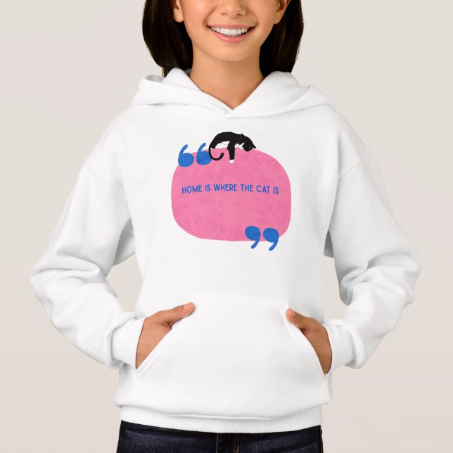Lar é onde o gato está | Cozy Cat Lover Hoodie (Frente)