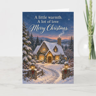 Lar para o Natal Cartão de Natal Cottage Nevado