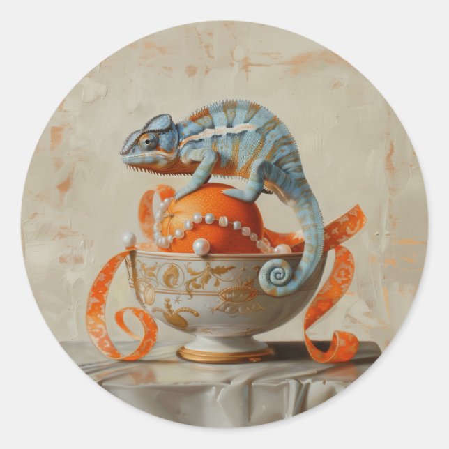 Laranja - Adesivos redondos para artigos de papela (Frente)