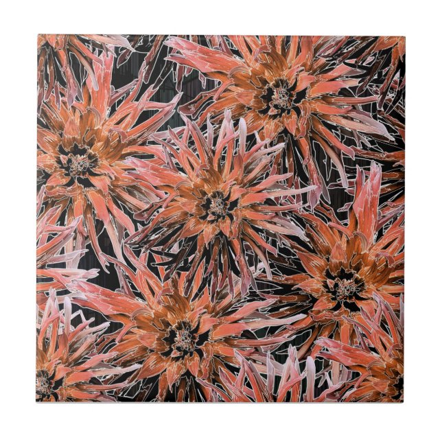 Laranja-aquarela e flores marrons. (Frente)