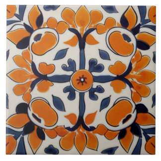 Laranja Azul - Cruz Geométrica Abstrato Mediterrân