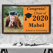 Laranja Black One Photo Class of 2024 Graduation