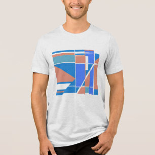 Laranja Blue Teal Off-White Boxes Art Abstrato