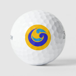 Laranja Brilhante e Escória Azul de Golfe Onda - E