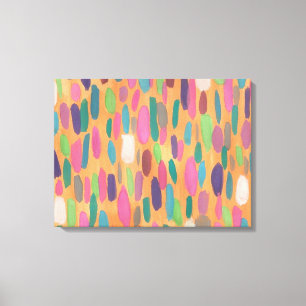 Laranja Brushstrokes Abstrato Canvas Art Impressão