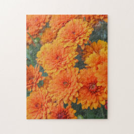 Laranja Chrysanthemum Flower Art Quebra-cabeça