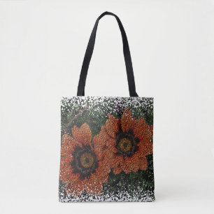 Laranja Daisy Balls Por Toda A Impressão Tote Bag